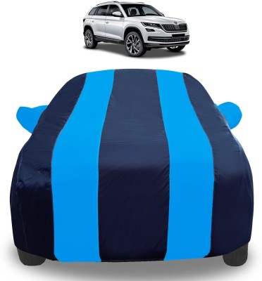 Auto Hub Car Cover For Skoda Kodiaq (With Mirror Pockets)(Blue)