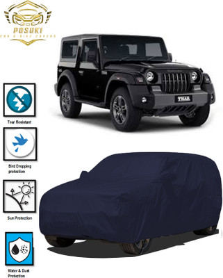 POSUKI Car Cover For Mahindra Thar (With Mirror Pockets)(Blue)