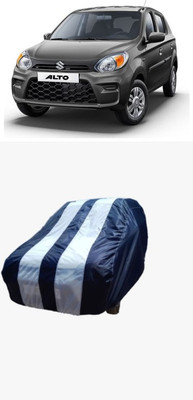 SRI GORAKHNATH TRADERS Car Cover For Maruti Suzuki Alto 800 Std Optional (Without Mirror Pockets)(White, Blue)
