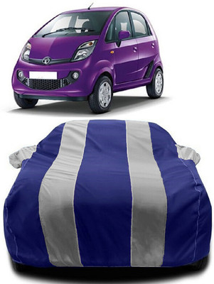 Autoprime Car Cover For Tata Nano Genx (With Mirror Pockets)(White, Blue)
