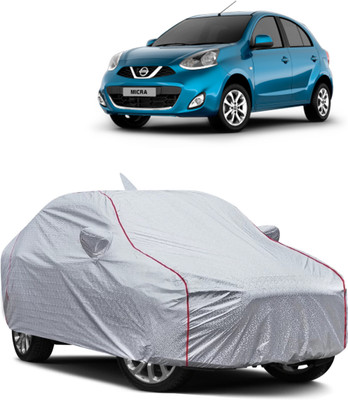FUZICON Car Cover For Nissan Micra (With Mirror Pockets)(Silver)