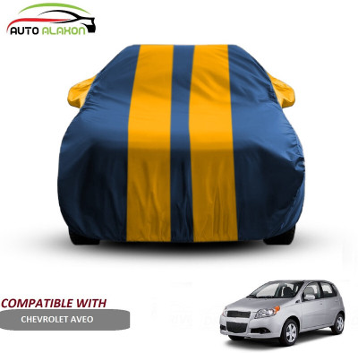 AUTO ALAXON Car Cover For Chevrolet Aveo (With Mirror Pockets)(Blue, Yellow)