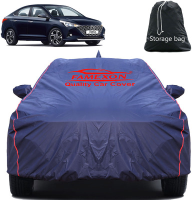 FAMEXON Car Cover For Hyundai Verna (With Mirror Pockets)(Black)
