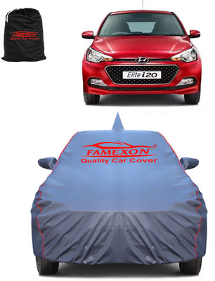 FAMEXON Car Cover For Hyundai Elite i20 (With Mirror Pockets)(Grey)