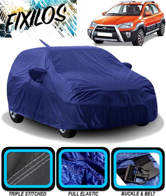 FIXILOS Car Cover For Toyota Etios Cross (With Mirror Pockets)(Blue)