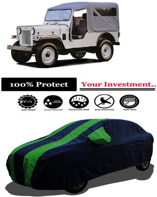 Amexride Car Cover For Mahindra Commander 750 ST (With Mirror Pockets)(Green)