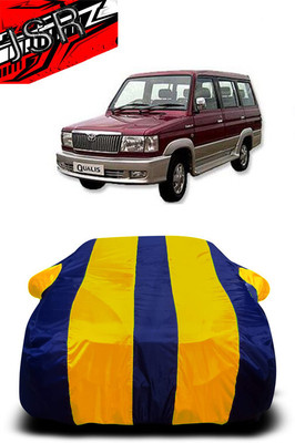 J S R Car Cover For Toyota Qualis FS B6 (With Mirror Pockets)(Yellow, Blue)