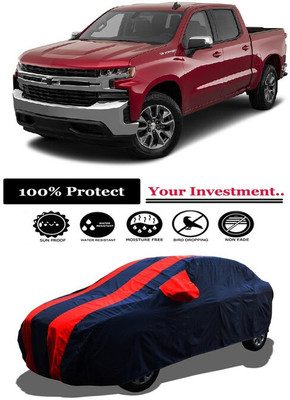 Amexride Car Cover For Chevrolet Silverado 5.0L (With Mirror Pockets)(Red)