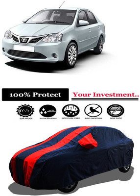 Amexride Car Cover For Toyota Etios 1.5 Xclusive (With Mirror Pockets)(Red)