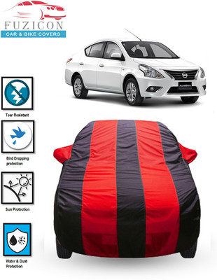 FUZICON Car Cover For Nissan Almera Classic (With Mirror Pockets)(Blue, Red)