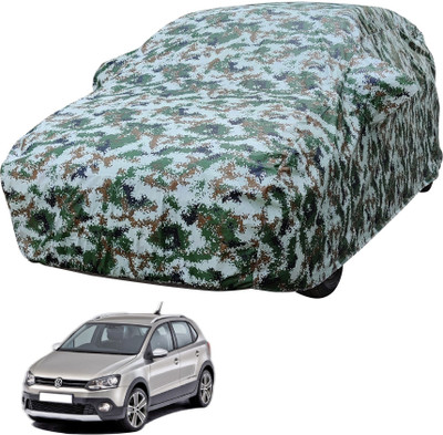 Auto Hub Car Cover For Volkswagen Polo Cross (With Mirror Pockets)(Multicolor)