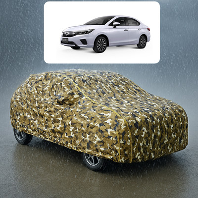 PAGORA Car Cover For Honda City i-Vtec (With Mirror Pockets)(Yellow, White)