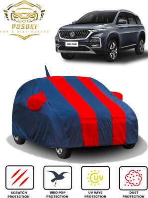POSUKI Car Cover For MG Hector (With Mirror Pockets)(Blue, Red)