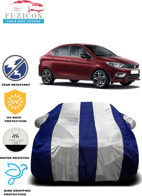 FUZICON Car Cover For Renault Tigor 1.2 Revotron XZ (With Mirror Pockets)(White, Blue)