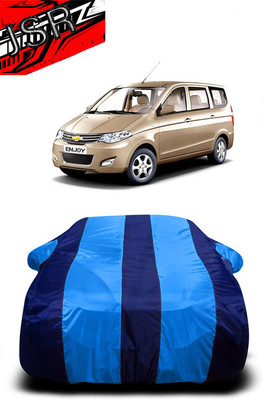 J S R Car Cover For Chevrolet Enjoy (With Mirror Pockets)(Blue)