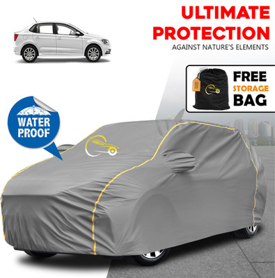 APNEK Car Cover For Volkswagen Ameo (With Mirror Pockets)(Grey)