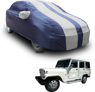 SS FOR YOUR SMART NEEDS Car Cover For Mahindra Marshal (With Mirror Pockets)(White, Blue)