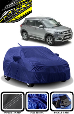 FRONCH Car Cover For Maruti Suzuki Brezza (With Mirror Pockets)(Blue)