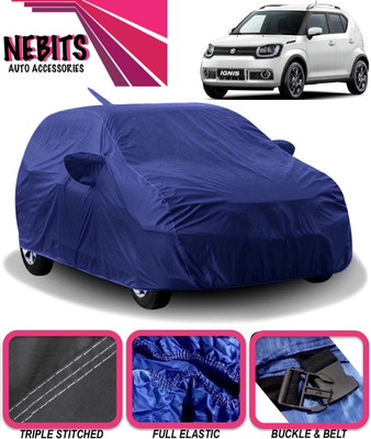 NEBITS Car Cover For Maruti Suzuki Ignis (With Mirror Pockets)(Blue)