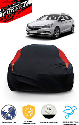 J S R Car Cover For Opel Astra (With Mirror Pockets)(Red, Black)