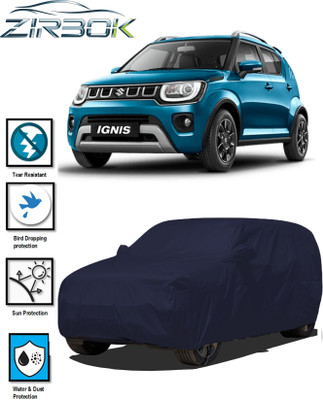 ZIRBOK Car Cover For Maruti Suzuki Ignis (With Mirror Pockets)(Blue)