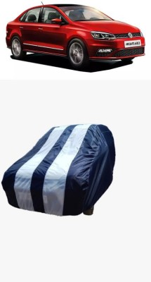 SRI GORAKHNATH TRADERS Car Cover For Volkswagen Vento 1.6 Highline (Without Mirror Pockets)(White, Blue)