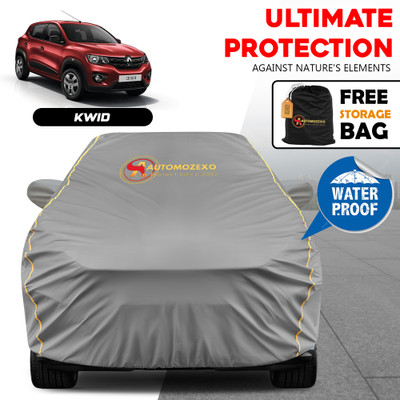 AUTOMOZEXO Car Cover For Renault Kwid (With Mirror Pockets)(Grey)