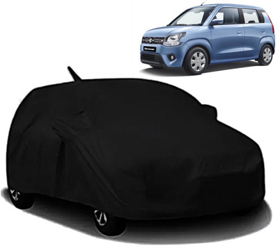 R Rayvin Star Car Cover For Maruti Suzuki WagonR (With Mirror Pockets)(Black)