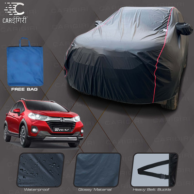 Carigiri Car Cover For Honda WR-V, WRV, WRV i-DTEC S, WRV i-VTEC VX (With Mirror Pockets)(Black, Red)