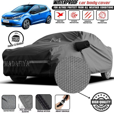 MADAFIYA Car Cover For Tata Altroz, Altroz EV (With Mirror Pockets)(Grey, Black, For 2020, 2021, 2022, 2023 Models)