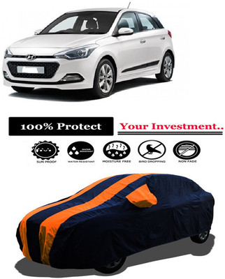 Amexride Car Cover For Hyundai Elite i20 Asta 1.4 CRDi (With Mirror Pockets)(Orange)