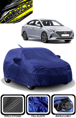 FRONCH Car Cover For Hyundai Verna 1.6 CRDi AT S (With Mirror Pockets)(Blue)