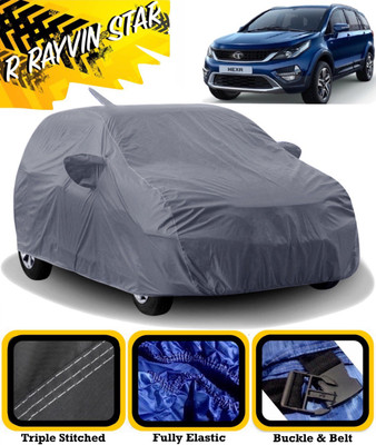R Rayvin Star Car Cover For Tata Hexa (With Mirror Pockets)(Grey)