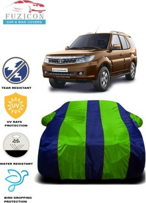 FUZICON Car Cover For Tata Safari Storme (With Mirror Pockets)(Green, Blue)