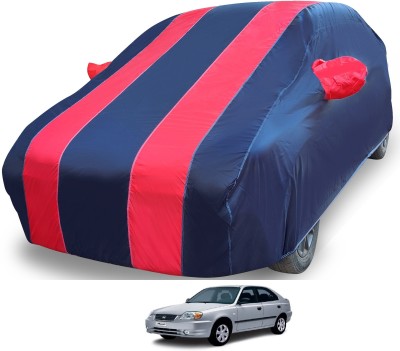 MOCKHE Car Cover For Hyundai Accent (With Mirror Pockets)(Red)