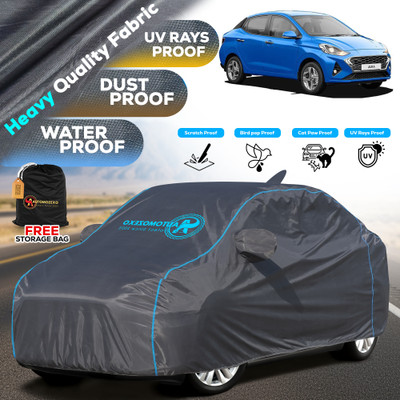 AUTOMOZEXO Car Cover For Hyundai Aura (With Mirror Pockets)(Grey, Blue)