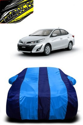 FRONCH Car Cover For Toyota Yaris (With Mirror Pockets)(Blue)