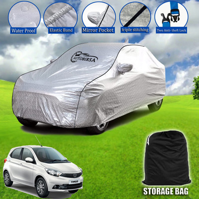 AUTOBIRSA Car Cover For Tata Tigor EV XM Electric (With Mirror Pockets)(Silver, Grey, For 2019, 2020, 2021, 2022, 2023 Models)