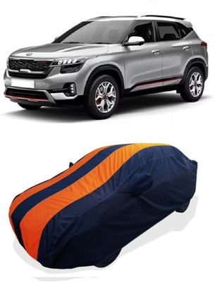 Coxtor Car Cover For Kia Seltos GTX Plus 1.4 (With Mirror Pockets)(Orange)