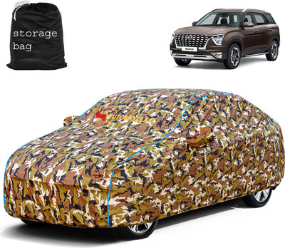 AUTOMOZEXO Car Cover For Hyundai Alcazar (With Mirror Pockets)(Multicolor)