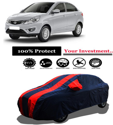 Amexride Car Cover For Tata Zest Revotron 1.2T XE Petrol (With Mirror Pockets)(Red)