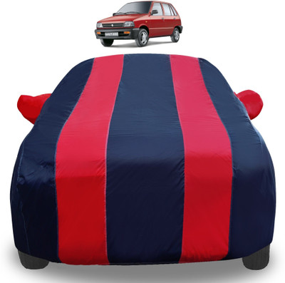 Auto Hub Car Cover For Maruti 800 (With Mirror Pockets)(Red)