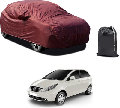 PAGORA Car Cover For Tata Vista Tech (With Mirror Pockets)(Maroon)