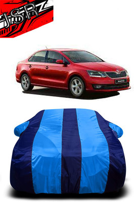 J S R Car Cover For Skoda Rapid (With Mirror Pockets)(Blue)