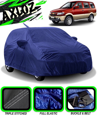 AXLOZ Car Cover For Chevrolet Tavera (With Mirror Pockets)(Blue)