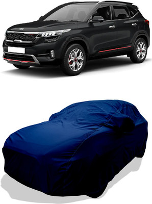 Coxtor Car Cover For Kia Seltos HTE D Diesel (With Mirror Pockets)(Blue)