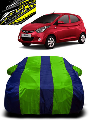 FRONCH Car Cover For Hyundai Eon (With Mirror Pockets)(Green, Blue)