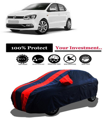 Amexride Car Cover For Volkswagen Polo 1.5 TDI Highline Plus Diesel (With Mirror Pockets)(Red)