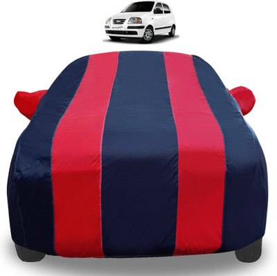 Amanzo Car Cover For Hyundai Santro Xing (With Mirror Pockets)(Red)