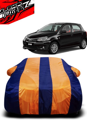 J S R Car Cover For Toyota Etios Liva (With Mirror Pockets)(Orange, Blue)